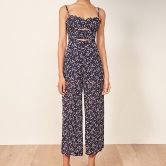 Reformation Pants - Reformation Fergie Jumpsuit in Navy Floral